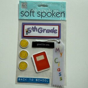 Me & My Big Ideas Soft Spoken 5th Grade School Scrapbook Embellishments 3D New